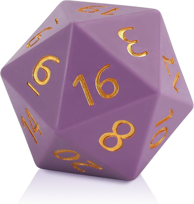 CSITORWWE 55mm Giant D20 Dice,20 Sided Resin Dice with Velvet Pouch, Titan Polyhedral Dice for TTRPG Tabletop Gaming,Dungeon Masters,RPG Adventures(Dark Purple) - Image 1
